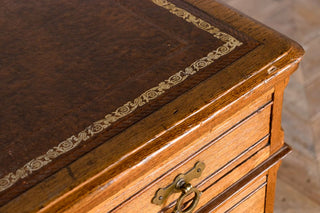 Vintage Leather Top Desk - Leather Top