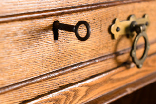 Vintage Leather Top Desk - Drawer Key