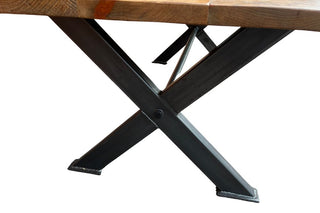 Pine Table on X-Frame Base