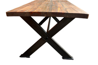 Pine Table on X-Frame Base