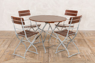 Vintage Outdoor Folding Dining Table Set with 4 Chairs
