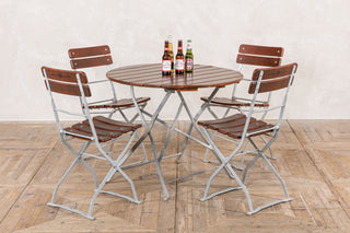 Vintage Outdoor Folding Dining Table Set with 4 Chairs