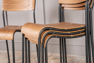 Vintage Stacking Chairs with Black Frame