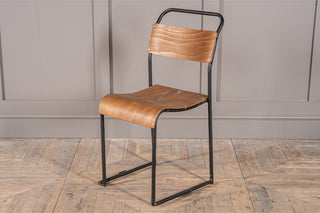 Vintage Stacking Chairs with Black Frame