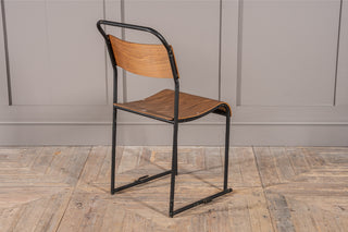 Vintage Stacking Chairs with Black Frame