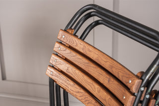 Vintage Stacking Chairs with Black Frame