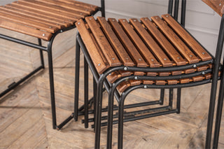 Vintage Stacking Chairs with Black Frame