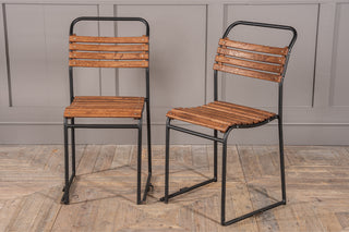 Vintage Stacking Chairs with Black Frame