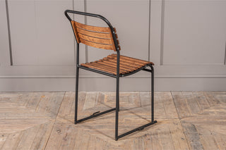 Vintage Stacking Chairs with Black Frame