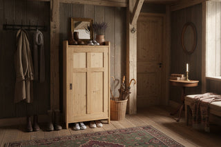 Tall Pine Shoe Cupboard Larder Storage Unit