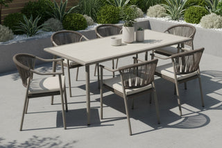 Salerno 6 Seater Outdoor Table and 6 Garden Chairs Set