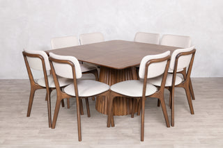 Layla Square Dining Table with 8 Layla Chairs Set