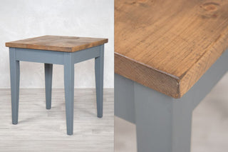 Small Wooden Top Tapered Leg Base Dining Table