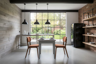Copper Top Tapered Leg Small Dining Table