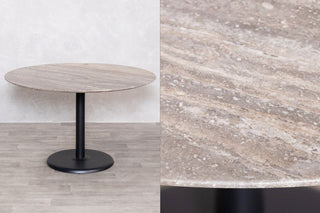 Travertine Top Round Dining Table Range - 120cm