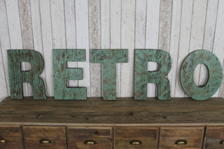 large painted shabby chic vintage style rustic wooden retro wall sign