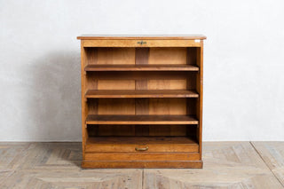 vintage wooden tambour cupboard open