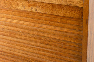 vintage wooden tambour cupboard shutter close up