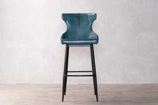 blue-faux-leather-stool-front-view