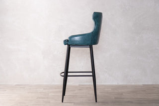 blue-faux-leather-stool-side-view