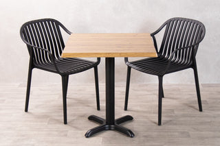 Aged Pine Top Outdoor Café Table Set with California Chairs