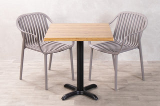 Aged Pine Top Outdoor Café Table Set with California Chairs