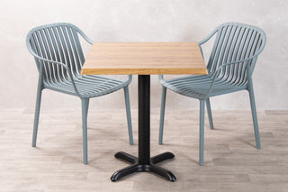 Aged Pine Top Outdoor Café Table Set with California Chairs