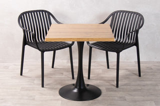 Aged Pine Top Outdoor Café Table Set with California Chairs