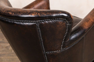 antique brown traditional vintage style armchair 