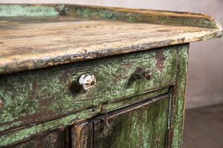 green industrial cupboard