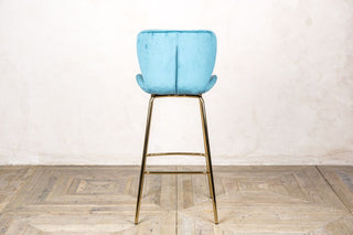 back of ocean teal bar stool