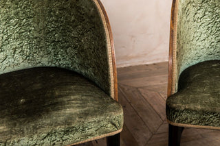 bedroom suite green chairs