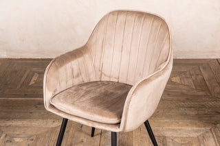 beige velvet chair