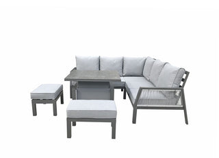Staunton Outdoor Corner Dining Set with Adjustable Table