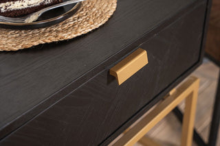 black and gold table