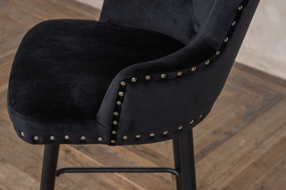 Pair of Louis Velvet Breakfast Bar Stool