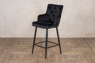 Pair of Louis Velvet Breakfast Bar Stool