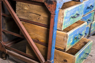 blue chest of drawers