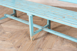 vintage-pine-bench-blue-legs