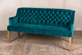 blue dining bench