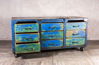 blue drawer unit