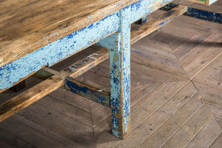 blue factory table