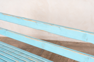 vintage-pine-bench-blue-backrest