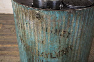 blue oil drum