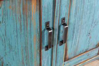 blue painted cabinet