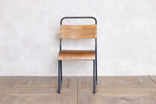 vintage-stacking-chairs-dark-blue-front-view