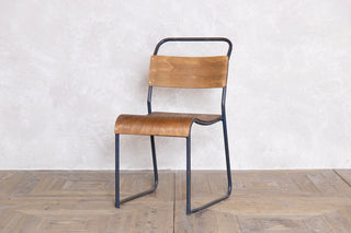 vintage-stacking-chairs-dark-blue-front-view