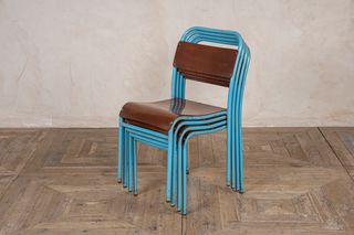 blue stacking chairs