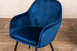 blue velvet dining chair