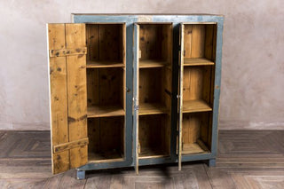 blue wooden lockers
